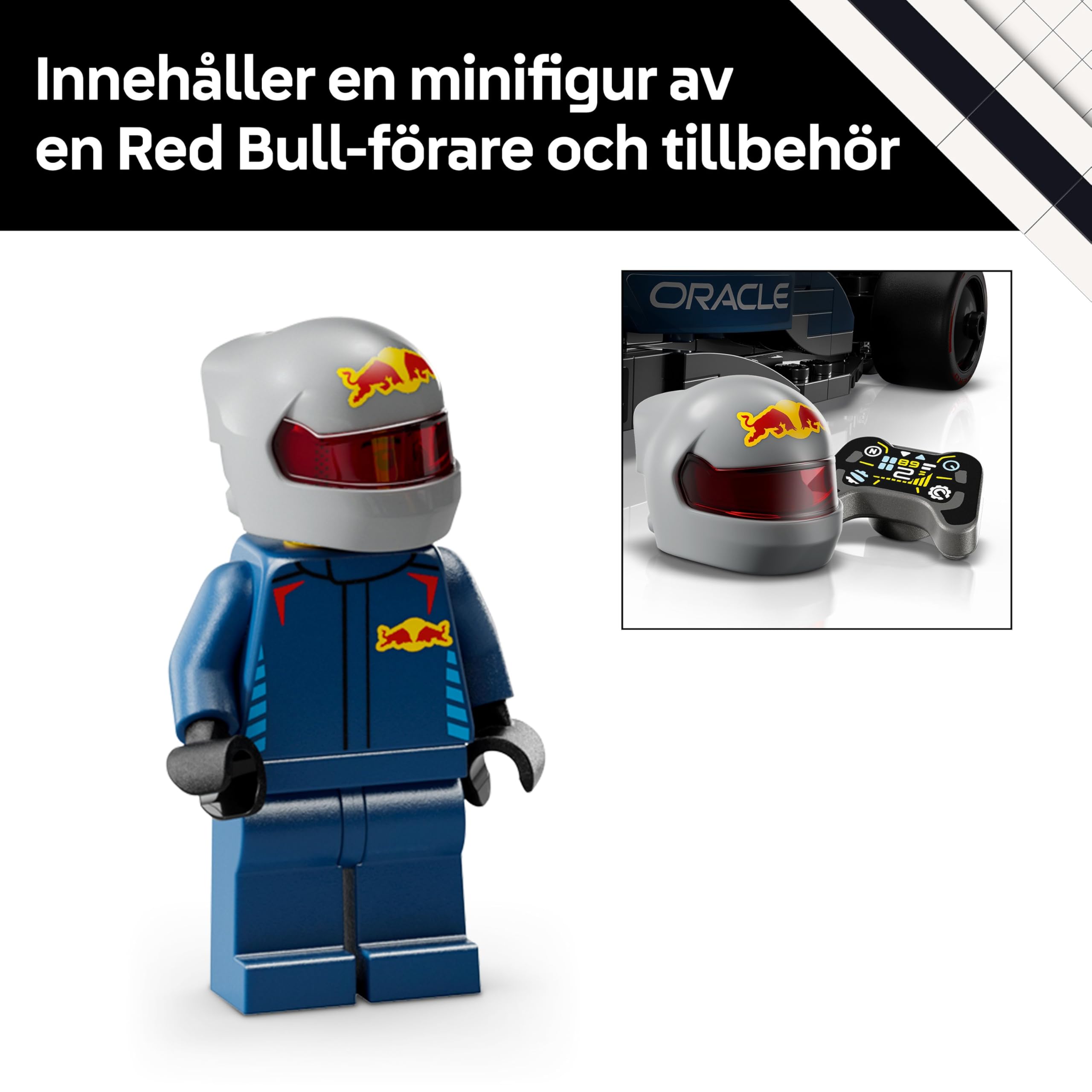 LEGO Speed Champions Oracle Red Bull Racing RB20 F1 racerbil, Byggsats för vuxna med 1 minifigur, Byggbar modell och present med Formel 1-tema att samla på 77243