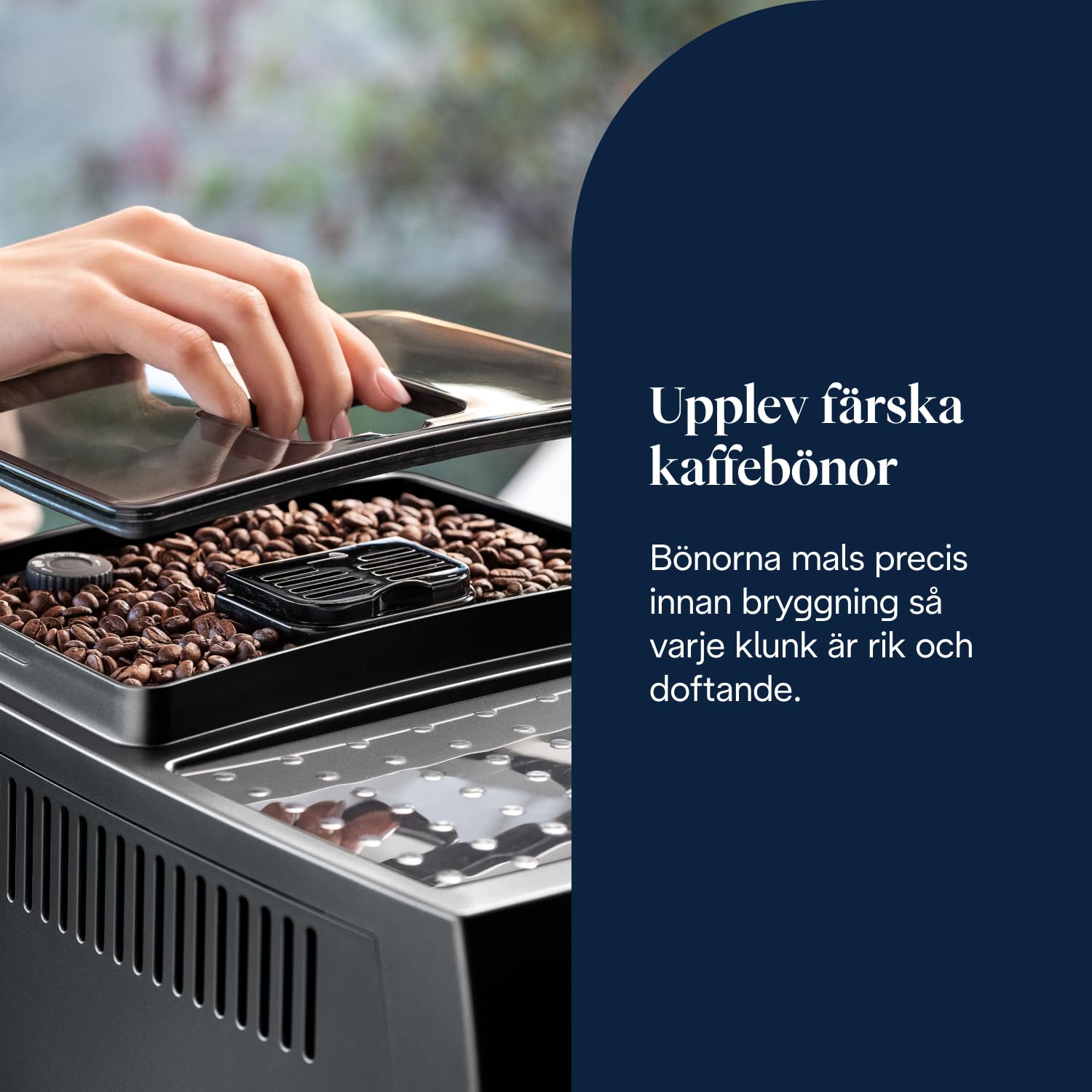 De'Longhi Magnifica S, Automatisk Kaffemaskin från Böna till Kopp, Espresso- och Cappuccinomaskin, ECAM22.110.B, Svart
