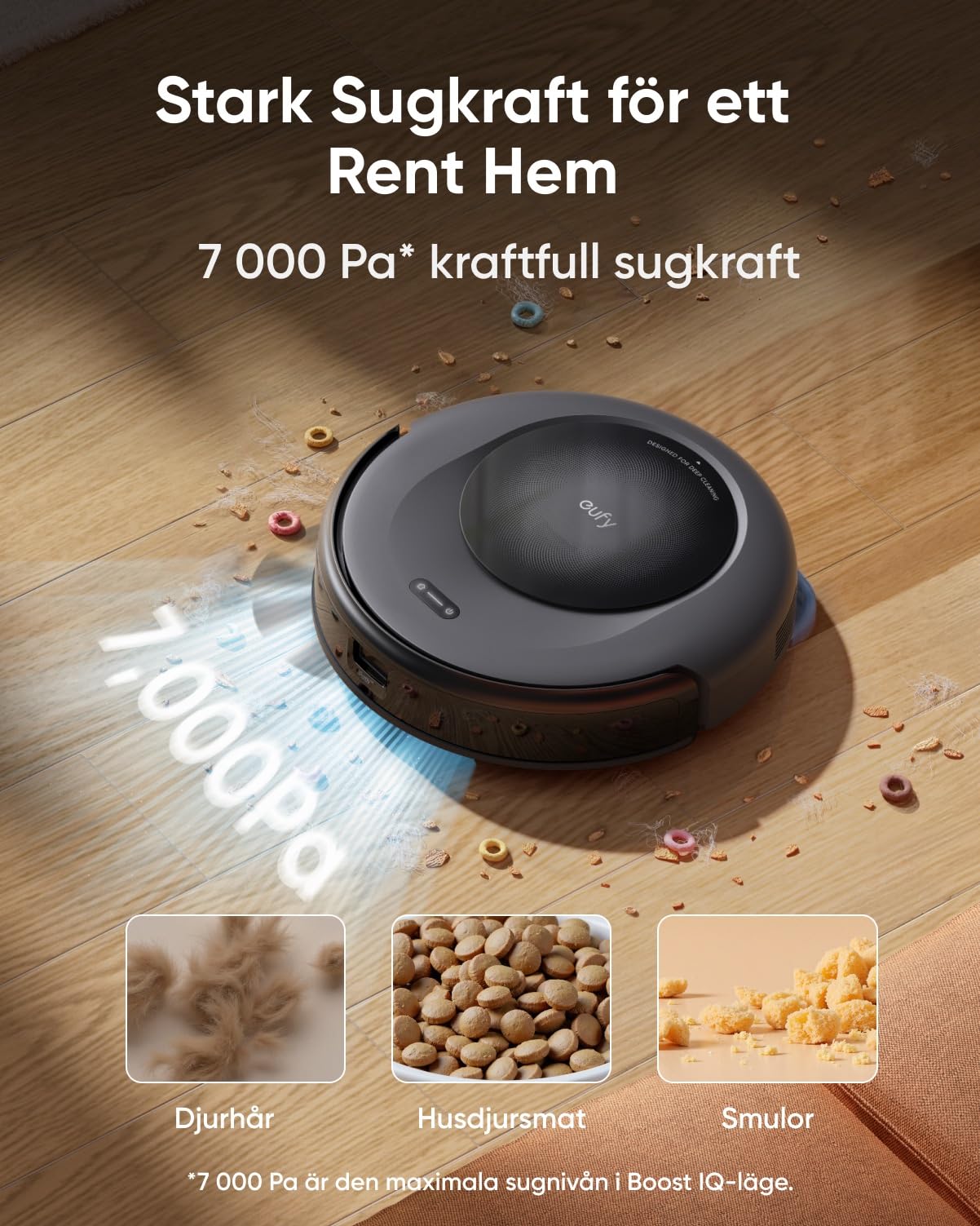 eufy Robotdammsugare Omni C20 med Allt-i-ett-station, Auto Emptying, Mop Washing och Drying för Hands-Free Cleaning, 7,000 Pa Kraftfull sugkraft, 8,5 cm ultratunn kropp, Robotdammsugare och Mop Combo
