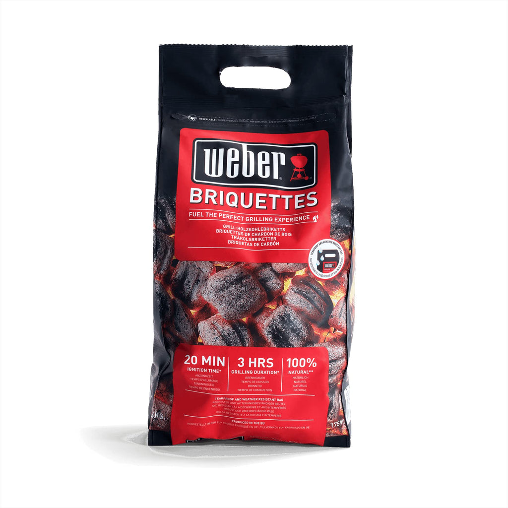 Weber Briketter (4kg), för Långvarig och Konstant Glöd, 100% Naturligt Trä, EU-Produkt, Hållbart Framställt, FSC-certifierad (17590)
