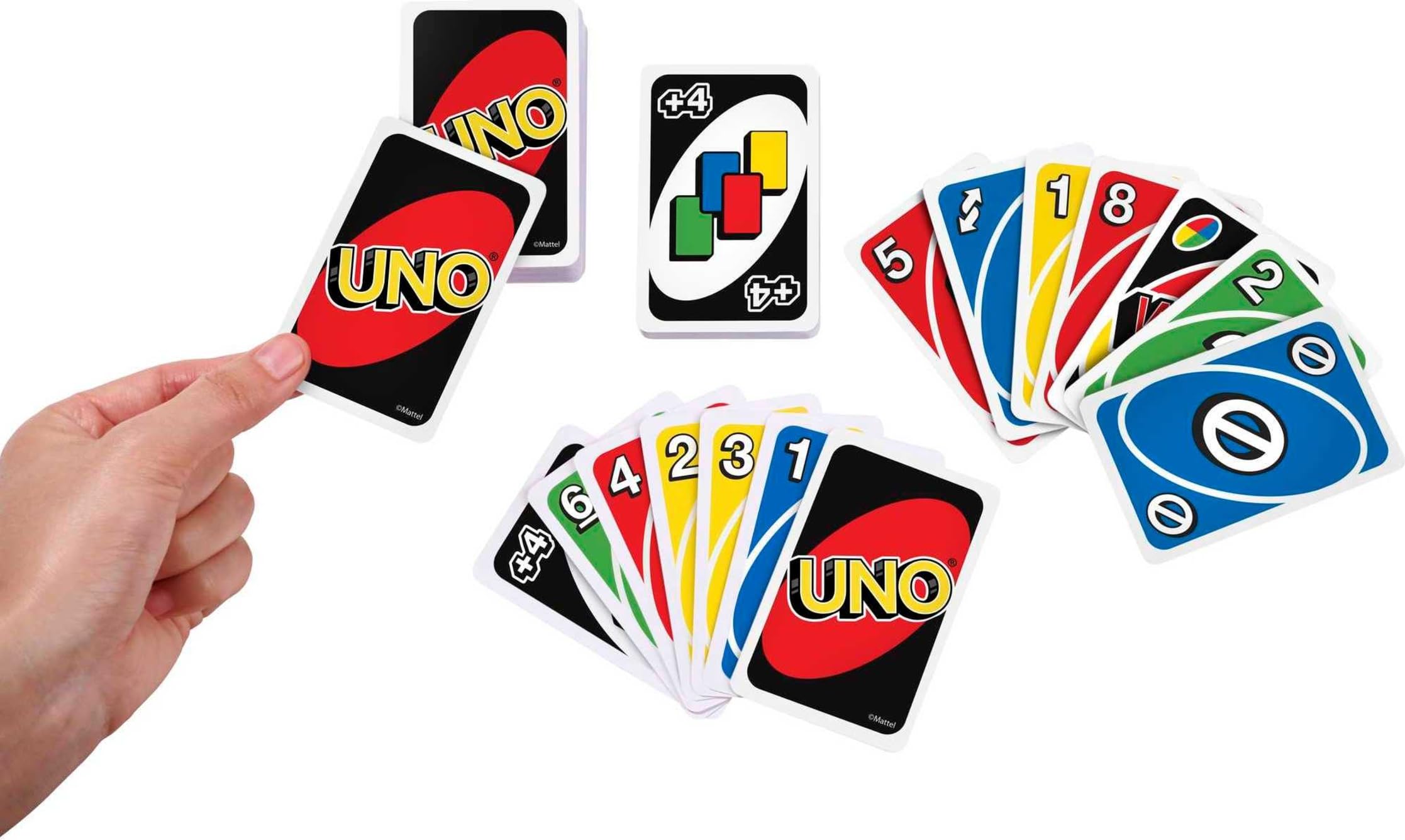 Mattel Games W2087 - UNO kortspel och brädspel, lämplig för 2 - 10 spelare, kortspel och brädspel för 7 år och uppåt