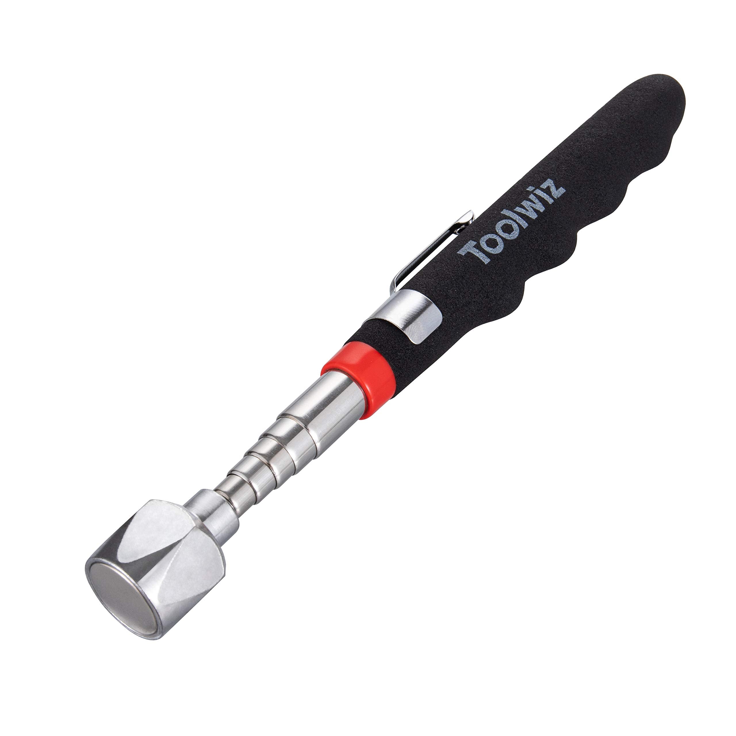 Toolwiz Teleskopiskt Magnetiskt Upphämtningsverktyg 7.2kg/16lb, Utdragbart till 76cm/30tum Pickup Pinne med Magnet, Retriever Stav Idealisk för Att Hämta Metallobjekt Från Svåråtkomliga Platser
