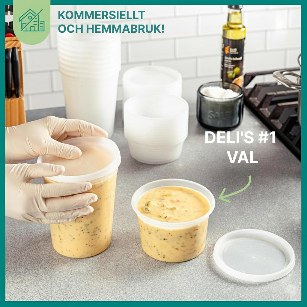 JoyServe Deli matförvaringsbehållare med lock – 48 set (24x946 ml & 24x473 ml), lufttäta BPA-fria plastbehållare för takeaway, diskmaskins- och mikrovågsugnsäkra