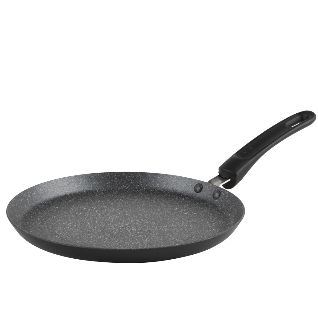 Russell Hobbs RH02852EU7 metallisk marmor crepe och pannkaka stekpanna – 25 cm/9,8 tum non-stick platt stekpanna för omelett, chapati, roti, induktionshäll lämplig, mjukt grepphandtag, smidd aluminium