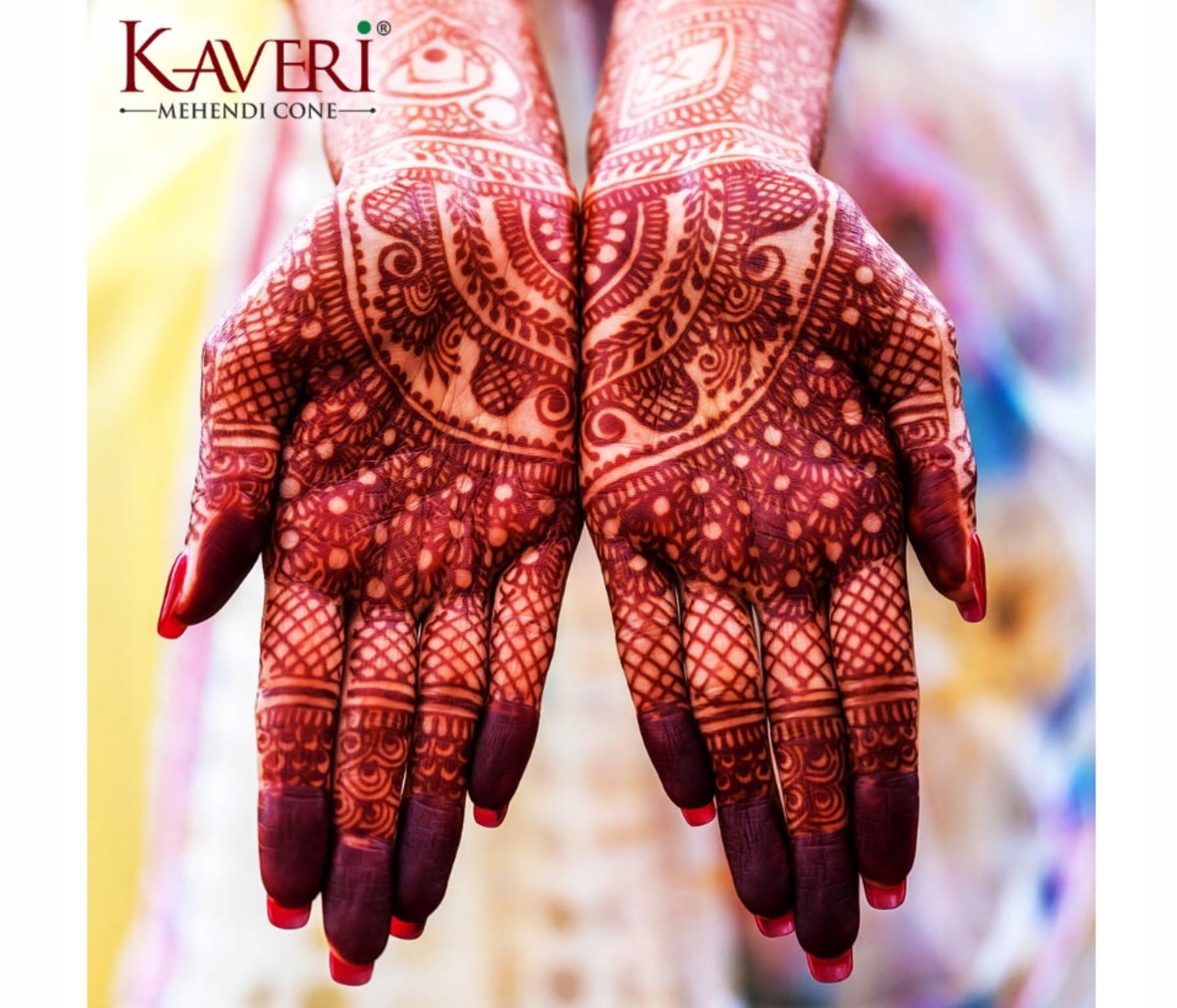 Henna Kaveri 100 % Natural Mehendi Cone 4 x 25 g, kemikaliefri, PPD-fri