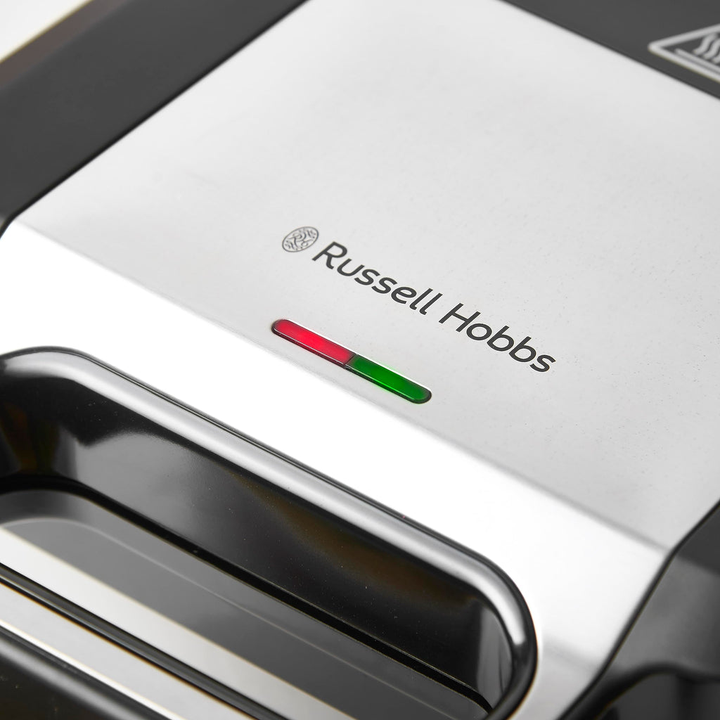 Russell Hobbs Smörgåsgrill 3-i-1 [smörgåsar, belgiska våfflor, grill] diskmaskinssäkra plattor, non-stick beläggning & extra djupa plattor, BPA-fri) 26810-56.