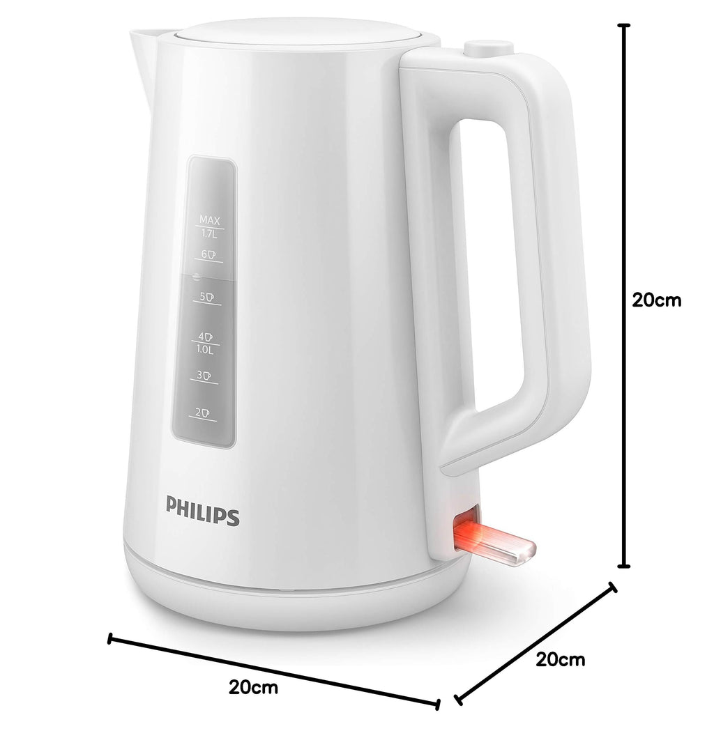 Philips Vattenkokare - 1.7L Kapacitet med Fjädrat Lock och Indikatorlampa, Piruettbas, Vit (HD9318/00)