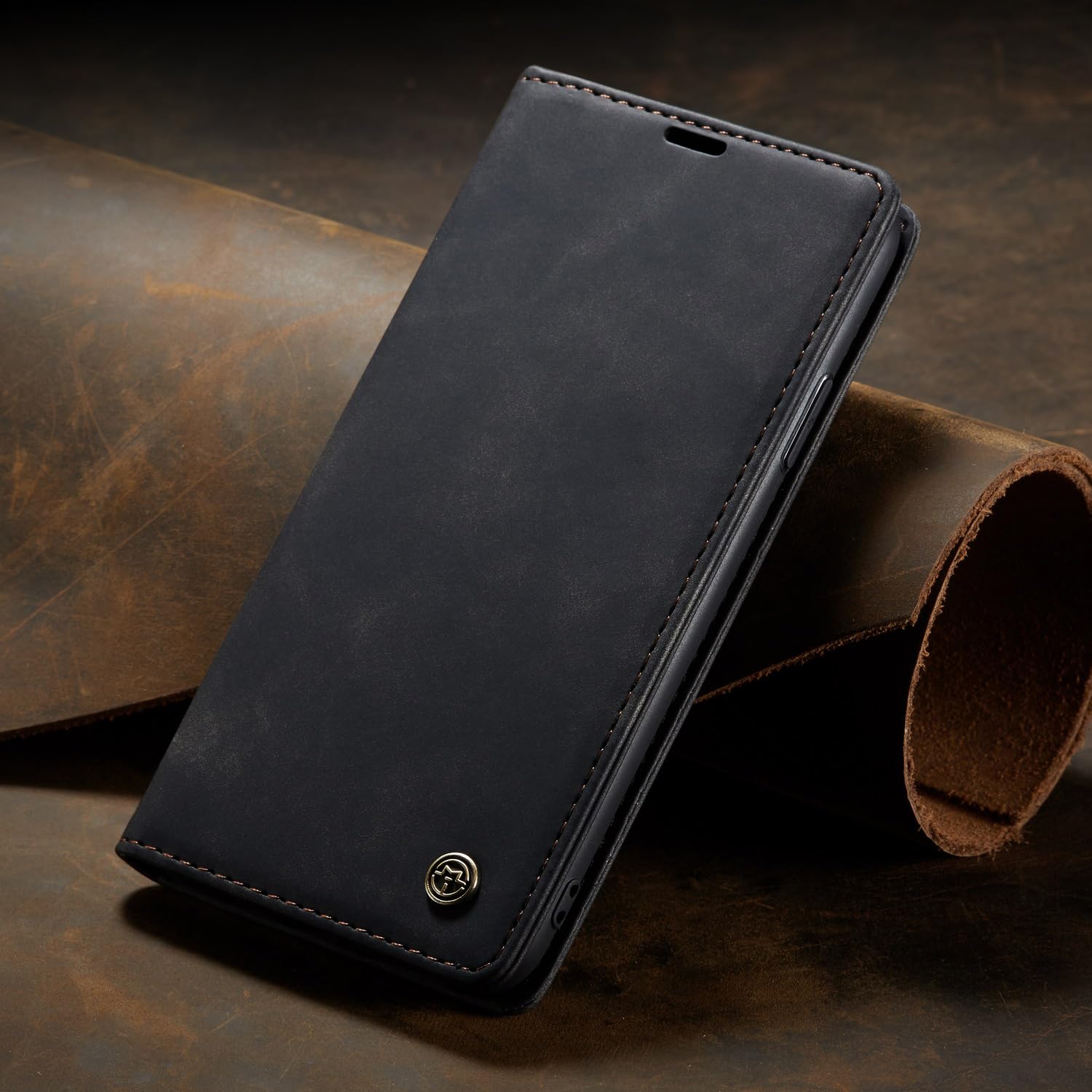 Skal för iPhone 11 Pro Max, premium PU-läder flip Läder Vikbart Skyddande Fodral Plånbok [Hölster med klaff, Magnetisk, kortfack] Wallet Leather Case Cover för iPhone 11 Pro Max, Svart