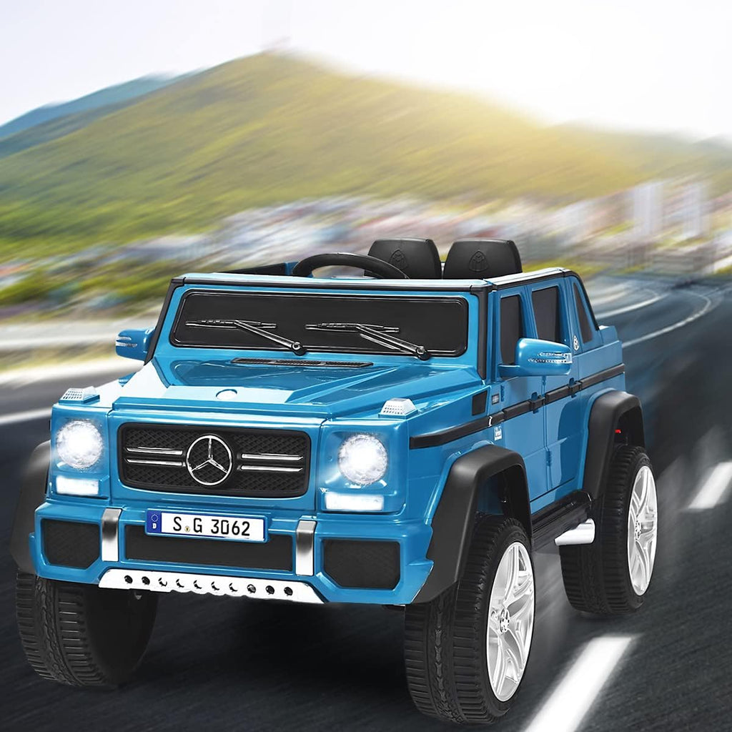 COSTWAY Elektrisk bil för barn, Mercedes-Benz Maybach, 12 V elektrisk barnbil med musik, tuta och LED-lampor, elektrisk bil 2,5–5,5 km/h, inkl. 2,4 G-fjärrkontroll, för barn från 3 år (blå)