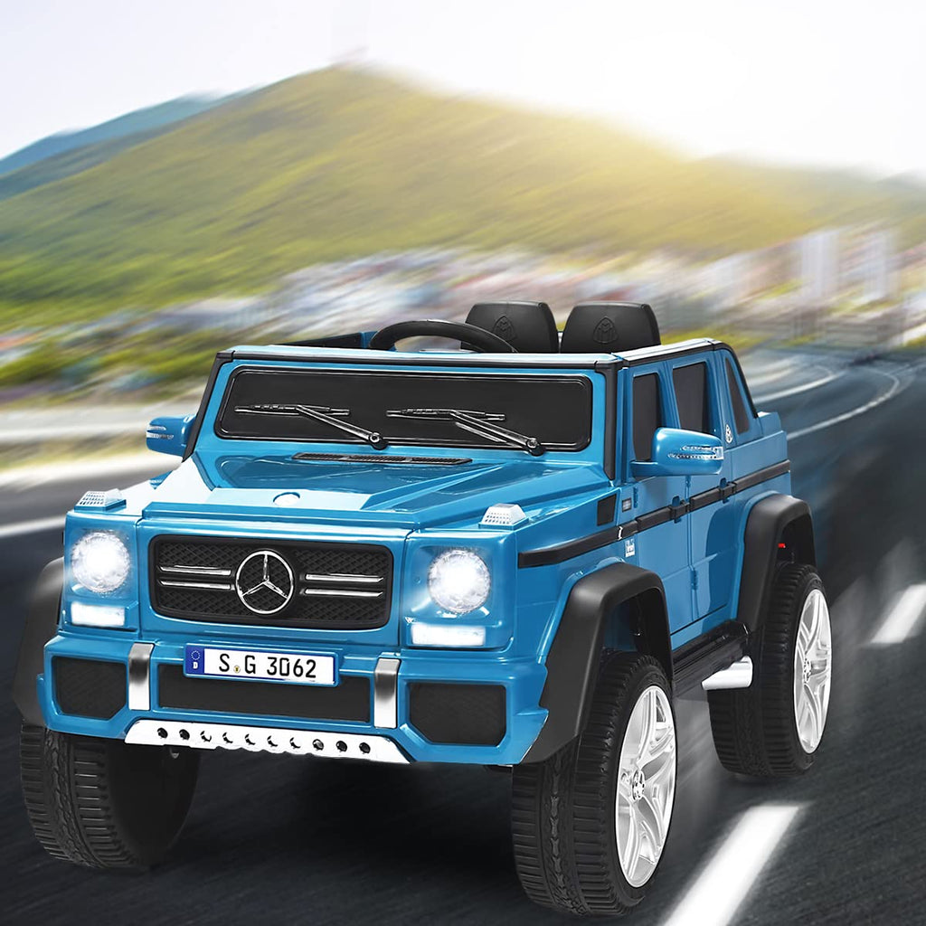 COSTWAY Elektrisk bil för barn, Mercedes-Benz Maybach, 12 V elektrisk barnbil med musik, tuta och LED-lampor, elektrisk bil 2,5–5,5 km/h, inkl. 2,4 G-fjärrkontroll, för barn från 3 år (blå)