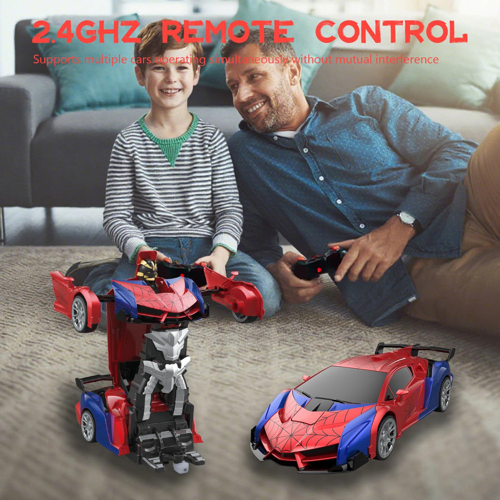 Fjärrstyrd bil, 2,4 Ghz fjärrstyrda bilar, transformerbara till robotleksaker, barn, 3, 4, 5, 6, 7, 8 9 år, pojke, flicka, spindel, RC bil, födelsedagspresent, julspel, inomhus utomhus