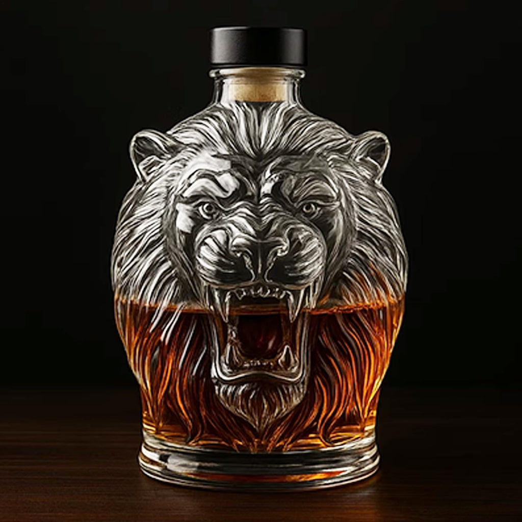 Whiskey Decanter - Wine Decanter - Wine Container - Glass Whiskey Alcohol Decanters Bottle - Liquor Dispenser Decanters Bottle | Animal Profile Liquor Container For Men Father Husband Dad