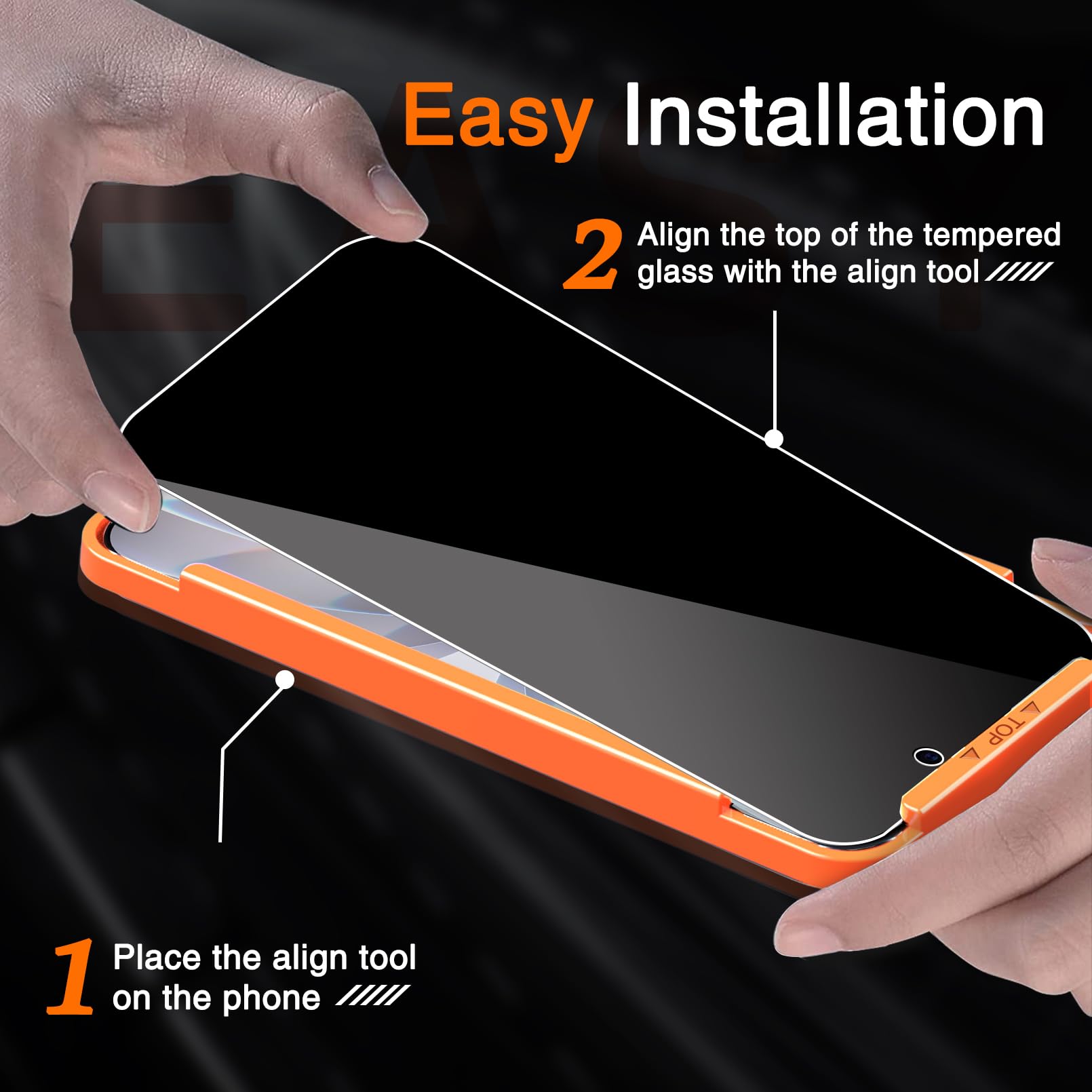 Milomdoi 3-pack integritetsskydd för iPhone 17 [kompatibelt med mobilskal] 17 graders vinkel Tillbehör Privat film, 3-pack härdat glas kameraskydd, med monteringsram för