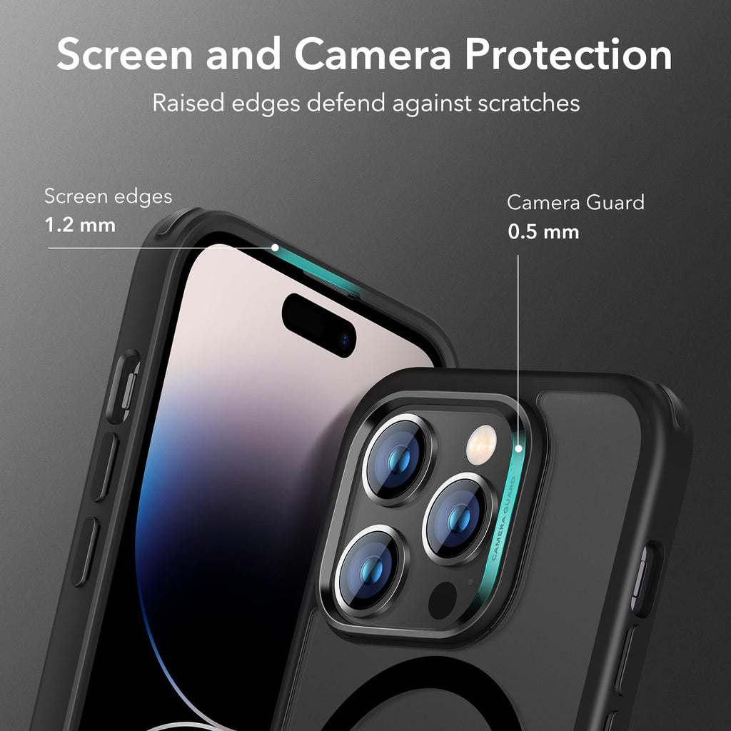 ESR för iPhone 14 Pro Max-fodral, magnetiskt klart fodral kompatibelt med MagSafe, stöttåligt skydd i militärkvalitet, klassisk hybrid magnetiskt fodral för iPhone 14 Pro Max 6,7 tum, frostat svart