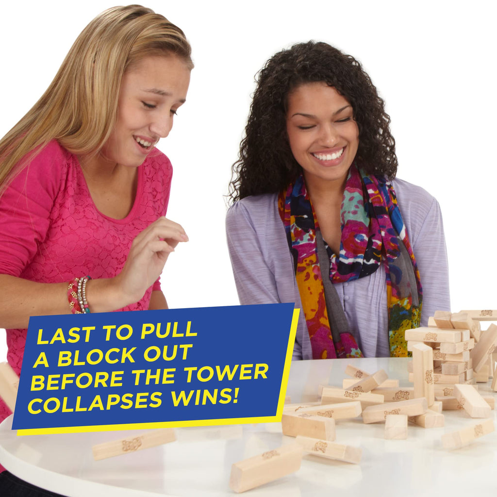 Klassiskt Jenga-spel, staplingsspel med träklossar