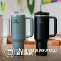 Stanley 1913 Quencher H2.0 Flowstate Tumbler 1.2L - Kallt I 11 Timmar - Iced I 48 Timmar - Kopp Med Halm, Handtag Och Lock - Diskmaskin Säker - Resemugg För Kall Dryck - Black Tonal