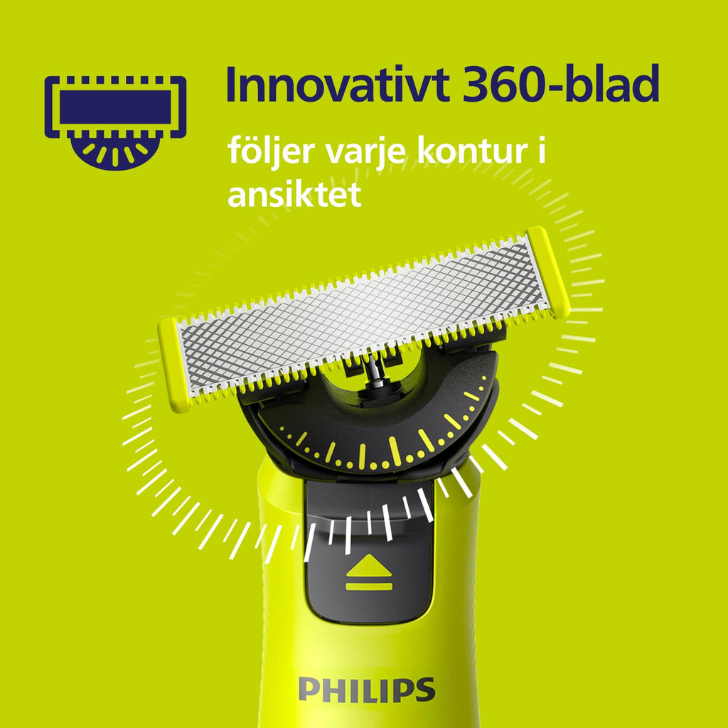 Philips OneBlade Original 360-rakblad för alla OneBlade- och OneBlade Pro-modeller, 4-pack (modell QP440/50)