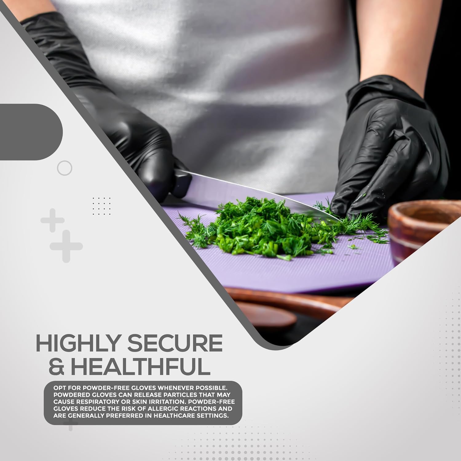 Svarta engångshandskar i nitril – latexfria, pulverfria, 100-pack, starka och punkteringsbeständiga, medicinska, mathantering, tatuering barberarbutikshandskar (stor)
