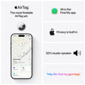 Apple AirTag (andra generationen): Spårare för nyckelring, plånbok med mera. Hitta med hjälp av en ljudsignal. Nyckelsökare med upp till 1,5× längre räckvidd för precisionssökning
