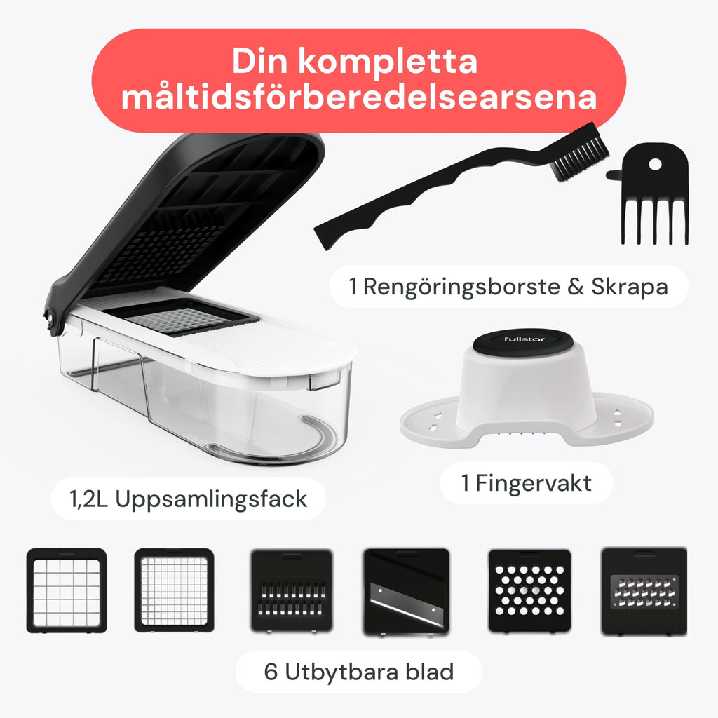 Grönsakshackare Grönsaksskärare Mandolin Grönsaksskivare - Grönsaks- och löksalladsmatberedare Manuell - Potatischopper Grönsakshackare Tärningsskärare - Köksredskap Prylar (Kompakt 6-i-1 Svart)