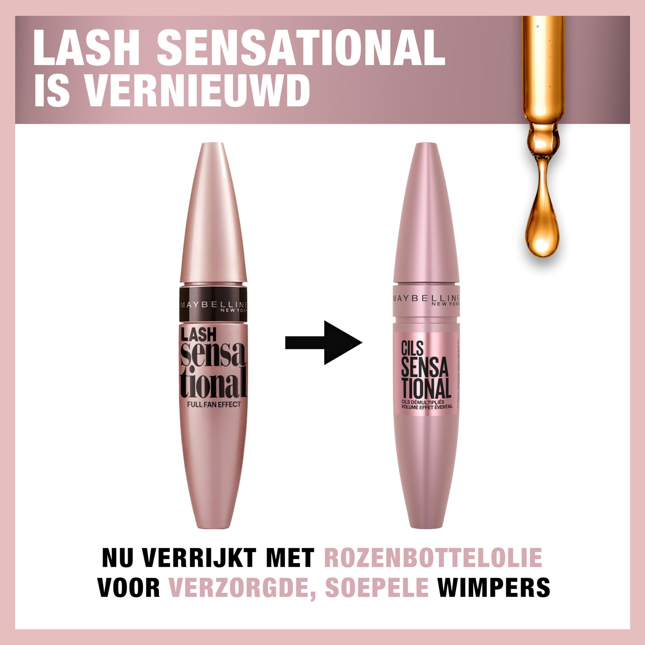 MAYBELLINE NEW YORK, volymmascara, Lash Sensational Mascara, svart, 9,4 ml