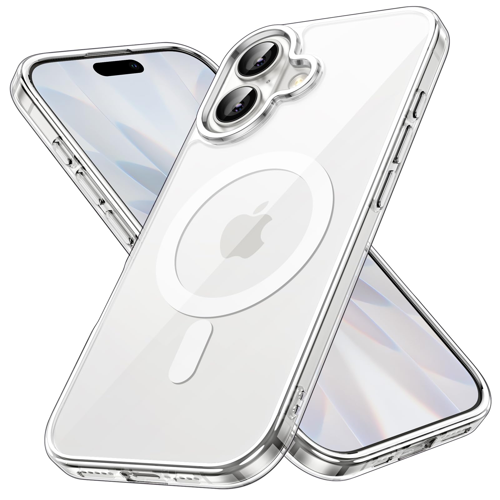 JETech Magnetisk Skal för iPhone 17 6,3-Tum Kompatibel med MagSafe, Stötsäker Telefon Bumper Case, Anti-Skrapa Genomskinlig Baksida (Klar)