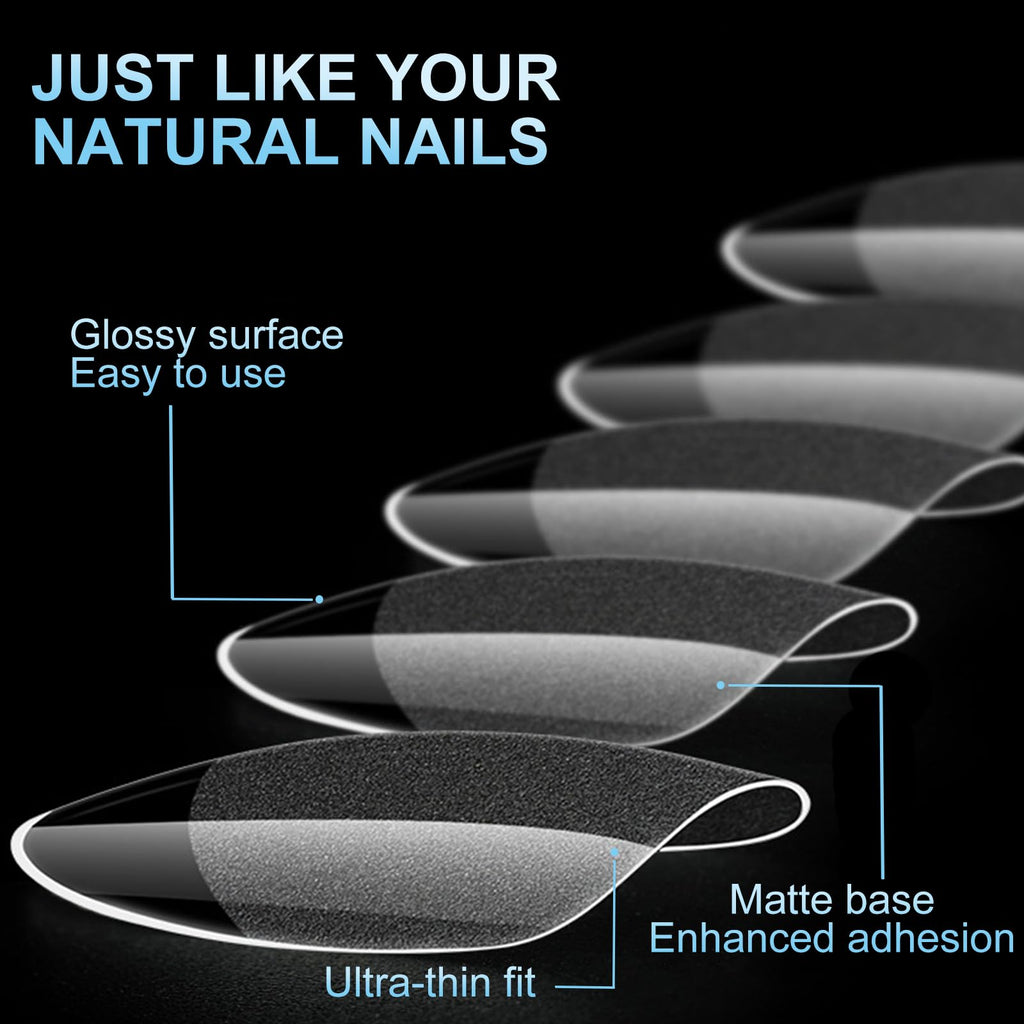 Naglar Tipar, 600st Nails Tips Medium Almond 12 Storlekar Tydliga, Tippar för Naglar, Nybörjare Och Nagelkonstsalonger, Nagelförlängningar, Heltäckande Spikspetsar, Medium Mandel