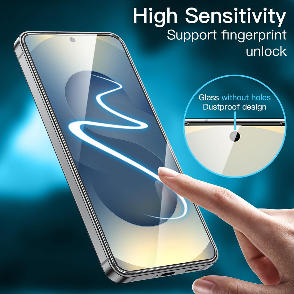 JETech Skärmskydd för Samsung Galaxy S25 5G, Härdat Glasfilm, Fingeravtryck ID Kompatibel, HD Klar, 3-Paket