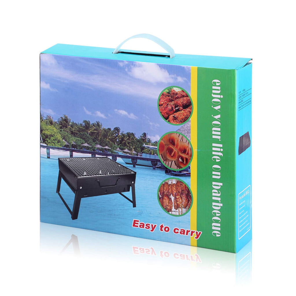 AGM kolgrill picknickgrill rostfritt stål liten grill bärbar campinggrill avtagbar BBQ grillar för utomhus trädgård fest