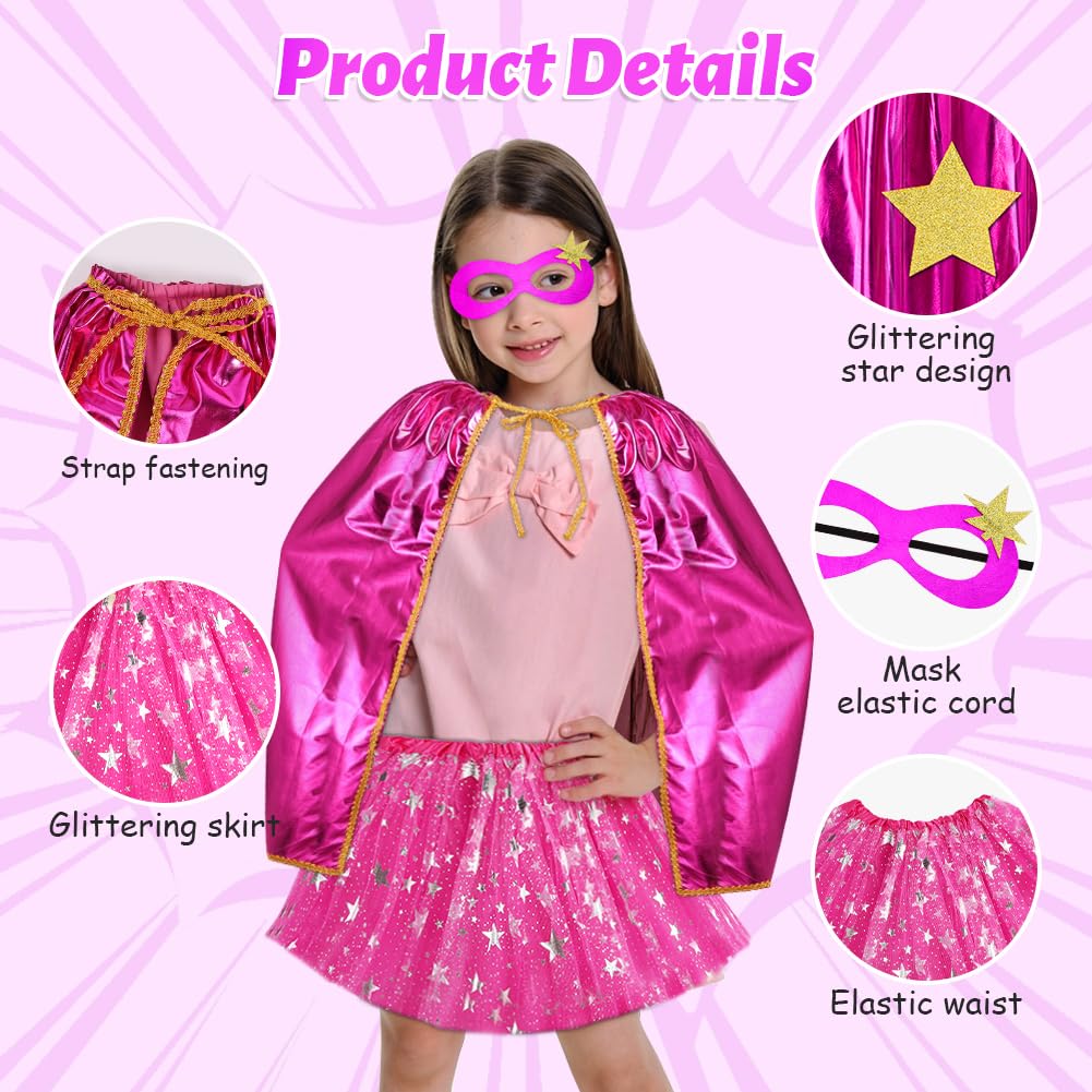 AUYAO Superhjälte cape kostym barn 2/3 st kort dubbelsidig kappa med mask halloween kostym barnkostym flicka pojke maskeraddräkt maskeradkostym karneval cosplay superhjältar cape barn