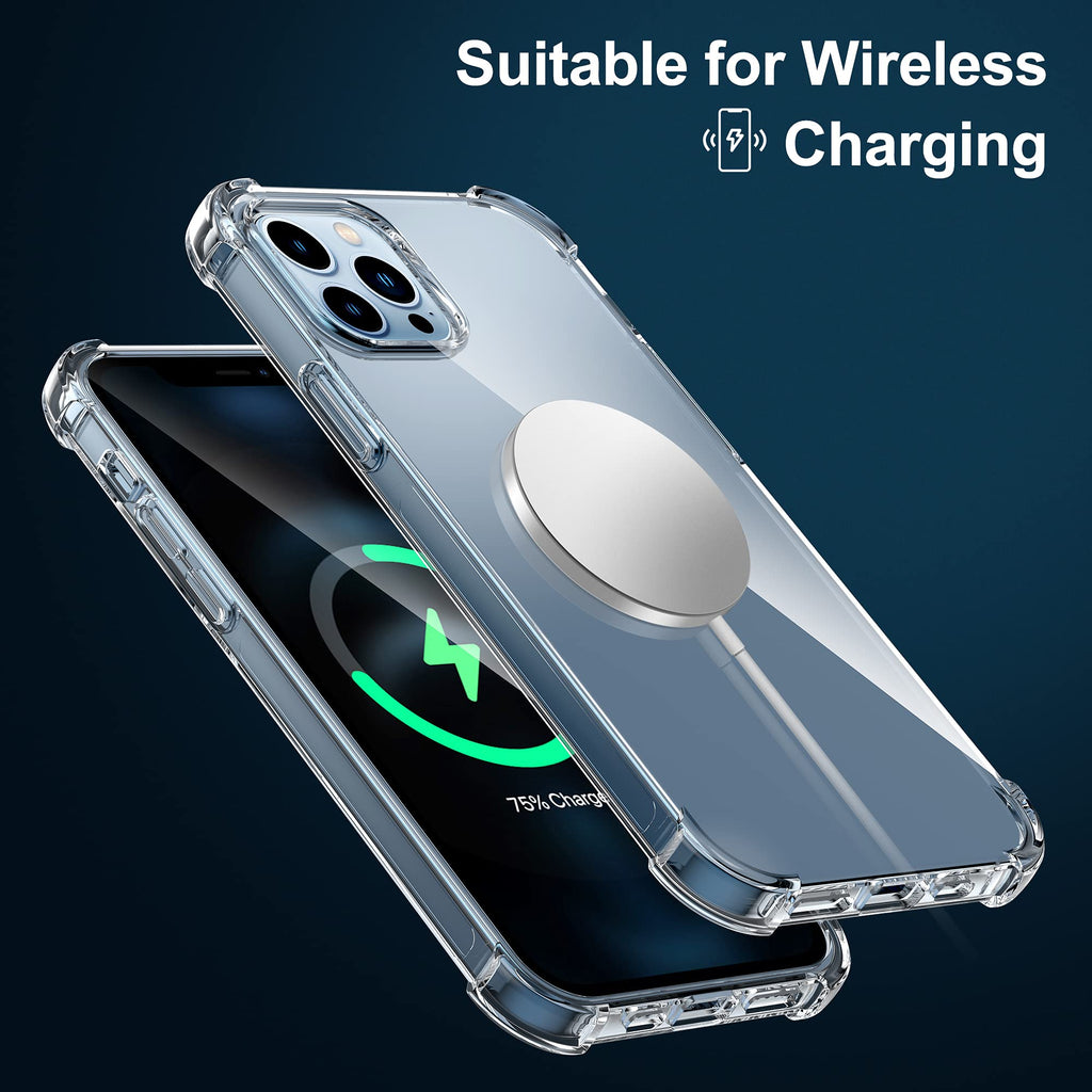 Migeec Skal för iPhone 13 Pro Max Clear skyddande TPU-täckning med höjt kamera skydd, stötdämpande hörn, Slim Fit telefonfall genomskinlig design