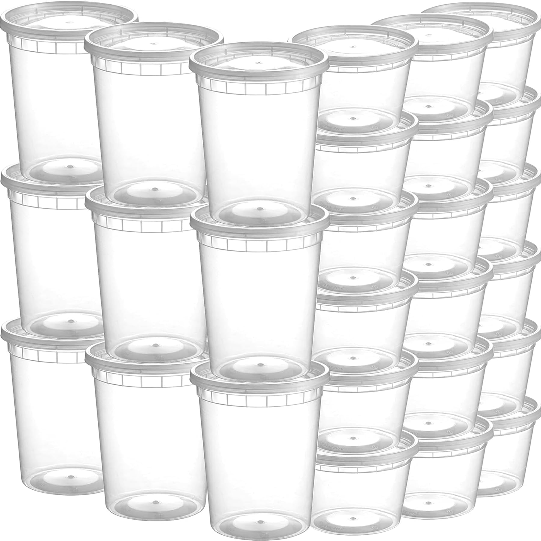 JoyServe Deli matförvaringsbehållare med lock – 48 set (24x946 ml & 24x473 ml), lufttäta BPA-fria plastbehållare för takeaway, diskmaskins- och mikrovågsugnsäkra