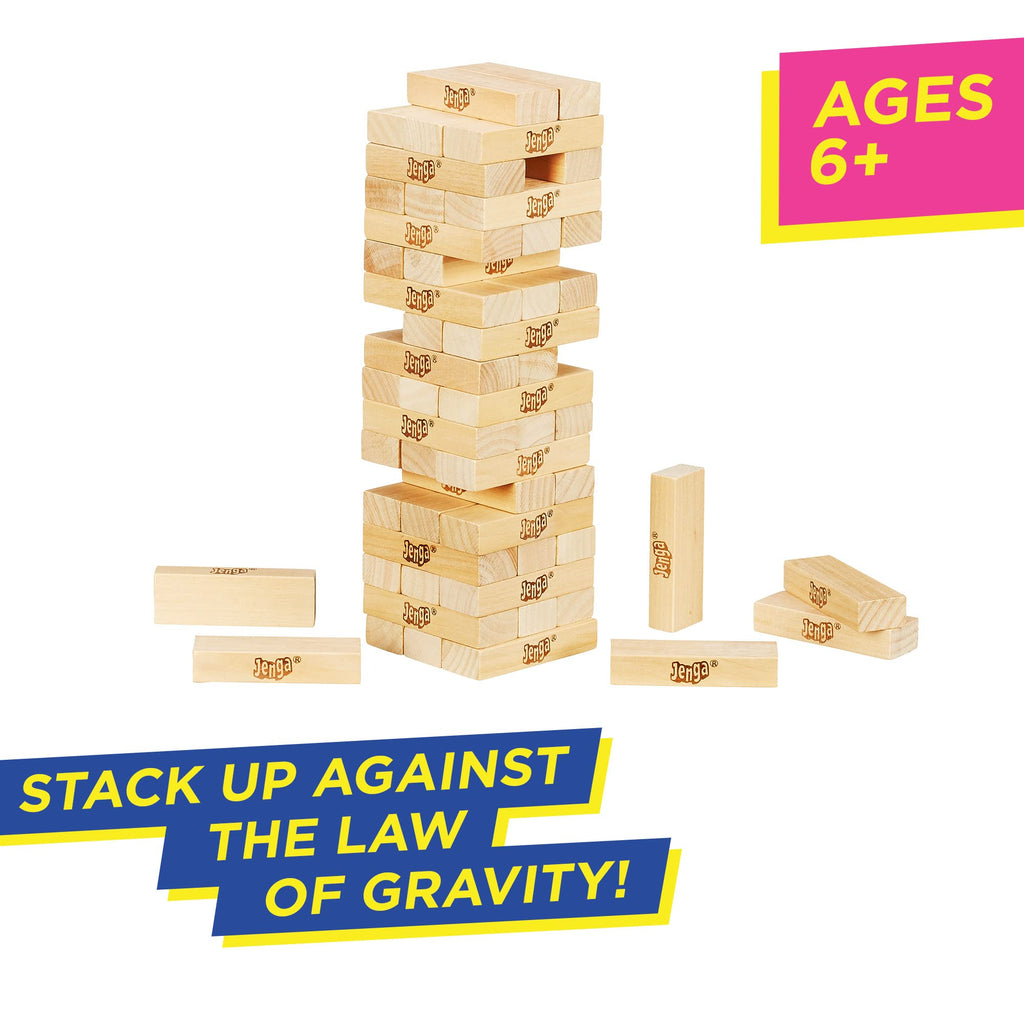 Klassiskt Jenga-spel, staplingsspel med träklossar