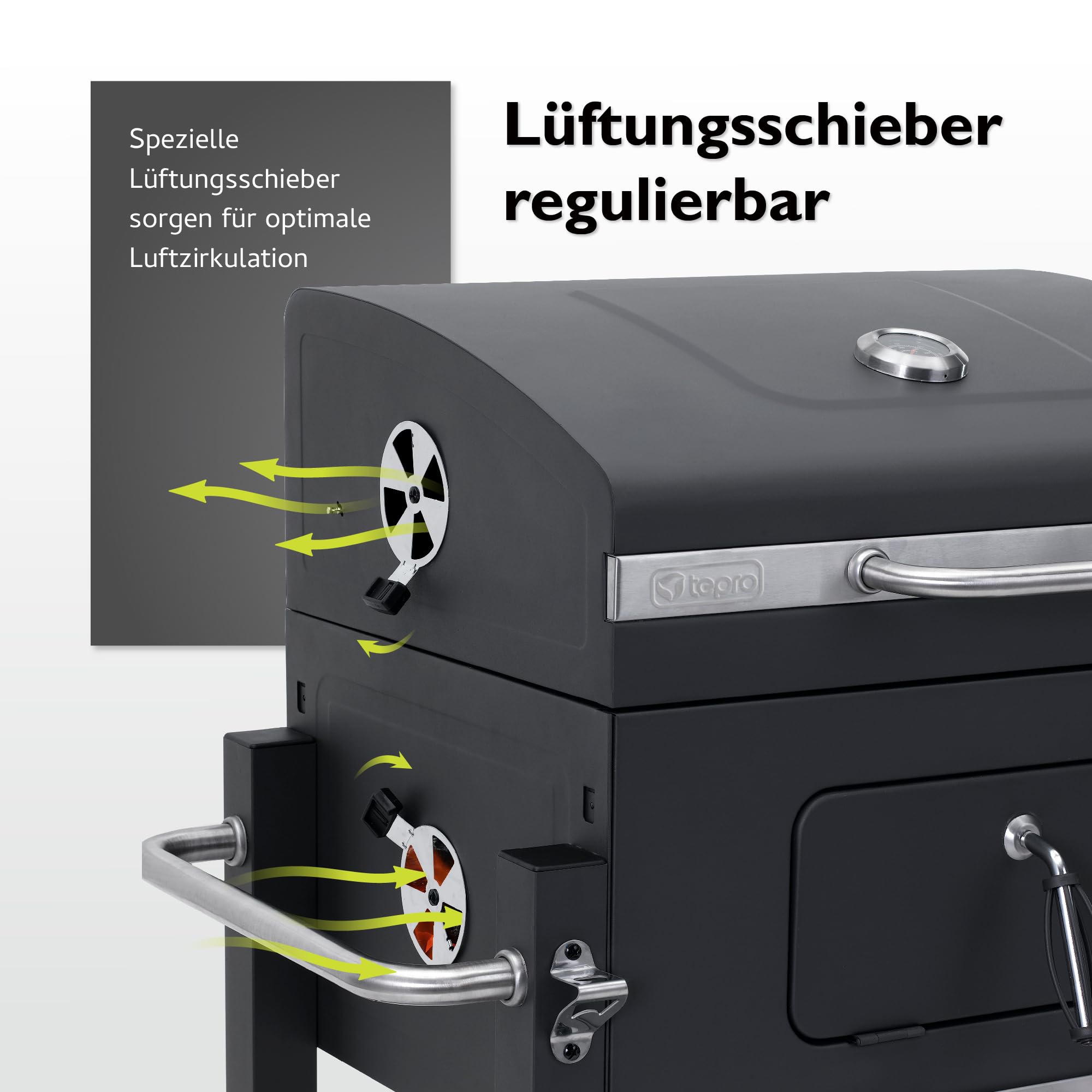 Tepro Toronto Click Charcoal BBQ Antracit/Rostfritt stål