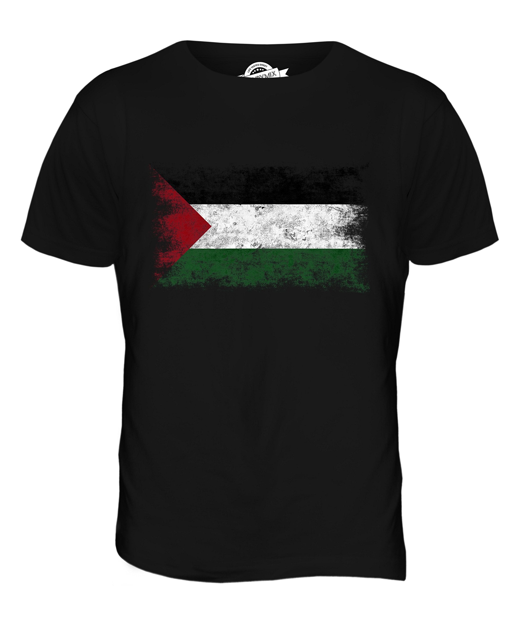 Candymix - Palestina nödställd flagga - T-shirt för herrar topp t-shirt