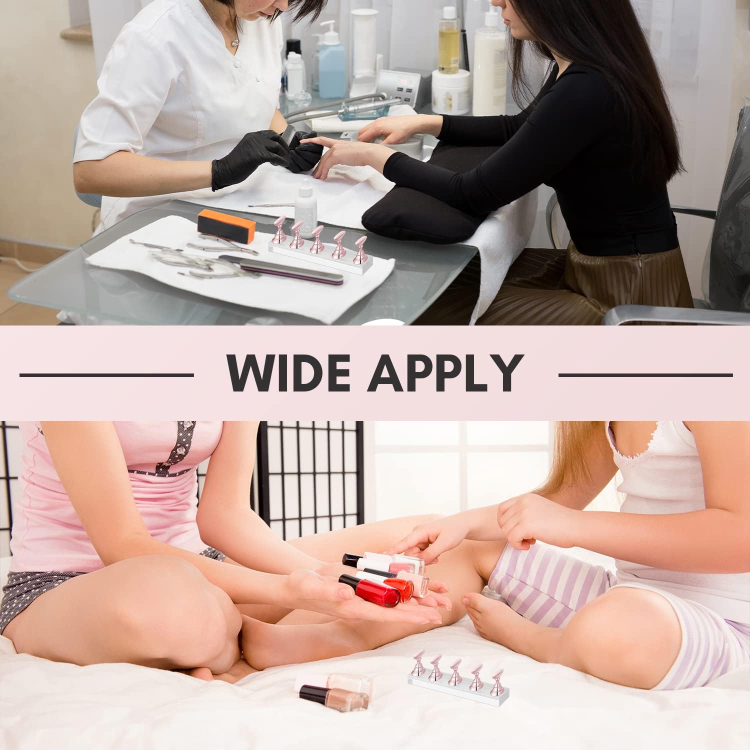 Magnetisk hållare för falska naglar, set med nagelkonstställ, akrylnageldisplay, övningsstativ, hållare för nageltippar, nagelövningsställ, nagelkonststativ för att göra egna naglar, 2 st