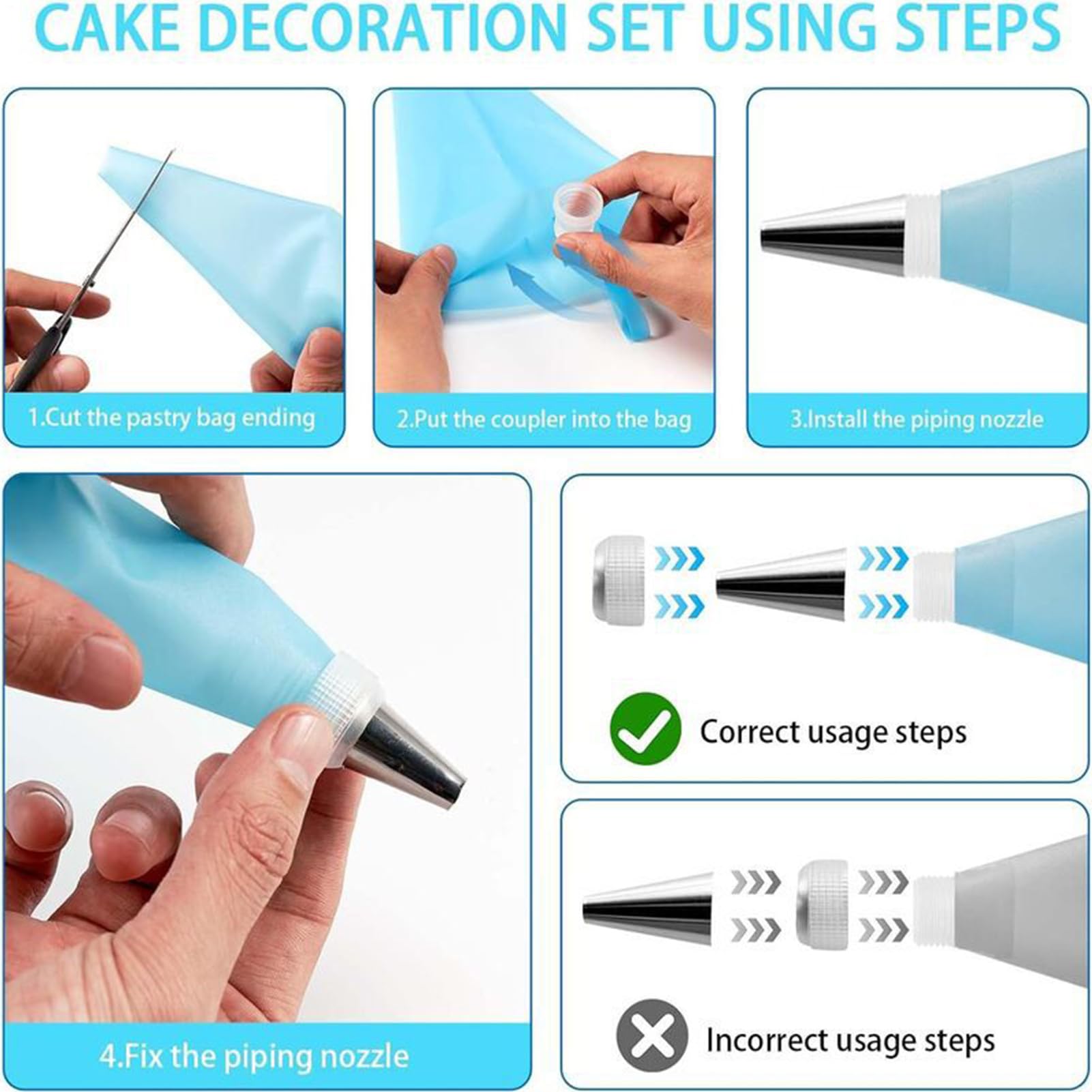 Piping Bags Set, 34 Piece Tips, Reusable Frosting Supplies with Durable Design, Baking Accessories for Desserts, Kitchen Essentials, Set for Candy Pastry Pie Cupcake Cookie