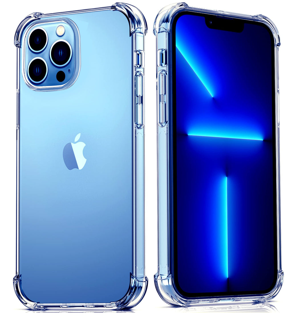 Migeec Skal för iPhone 13 Pro Max Clear skyddande TPU-täckning med höjt kamera skydd, stötdämpande hörn, Slim Fit telefonfall genomskinlig design