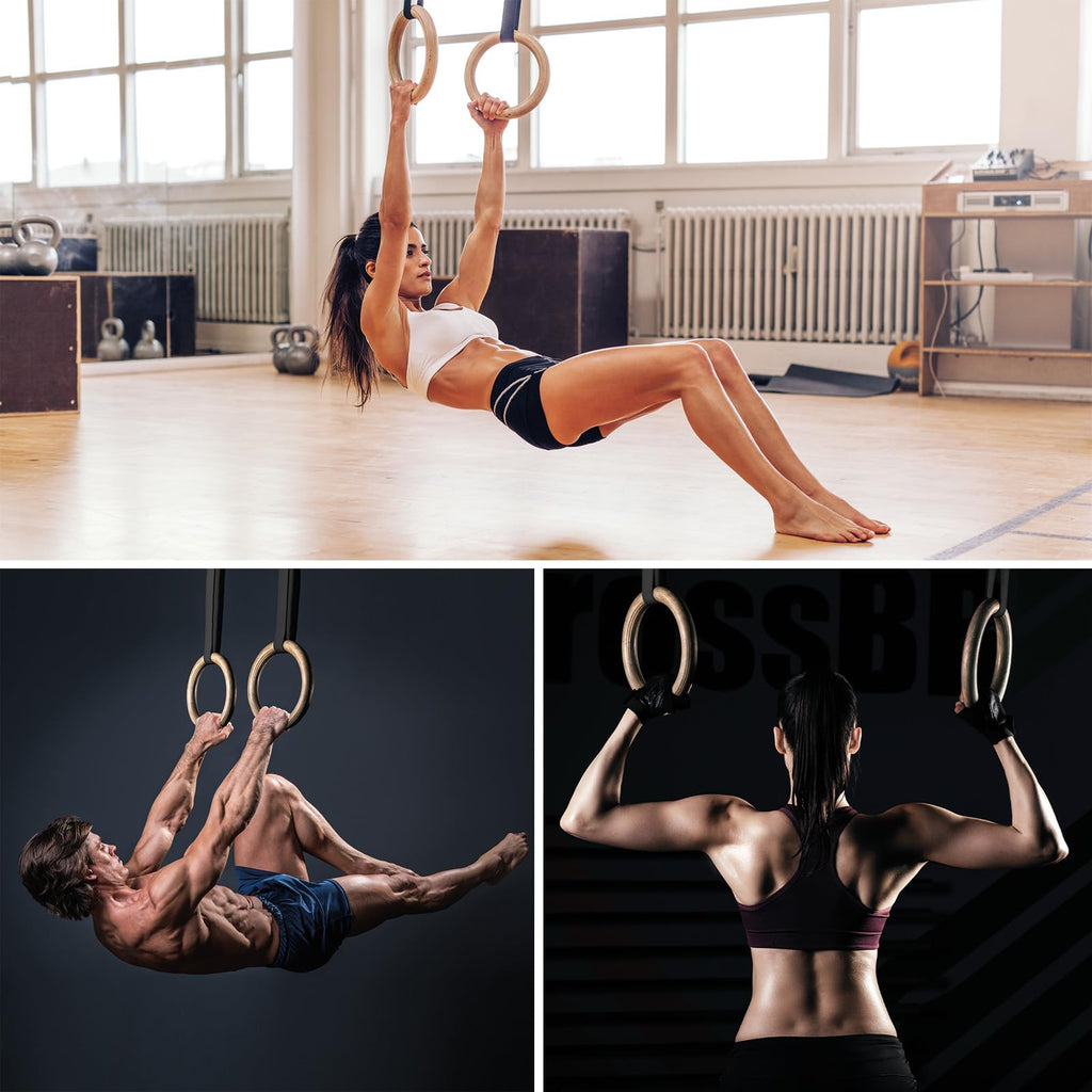 ALPIDEX trägymnastikringar gymnastikringar gym ringar inklusive dörrankare och fästremmar med längdmarkering | e-bok ingår