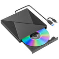 Extern CD DVD-enhet, USB 3,0 och USB-C CD/DVD-enhet, extern CD DVD +/-RW ROM brännare optisk extern DVD-enhet för bärbar dator, PC, stationär dator, MacBook, iMac, Windows 11/10/8/7/XP/Linux/MacOS