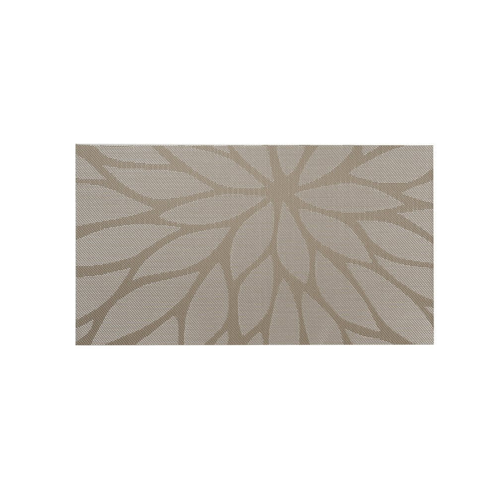 Fontisk uppsättning av 6 bordsunderlägg 30 x 45 cm, halkfria, tvättbara, PVC-bordsmattor, rivsäkra, värmebeständiga, smutsavvisande och tvättbara bordsunderlägg för kök, matbord kaki