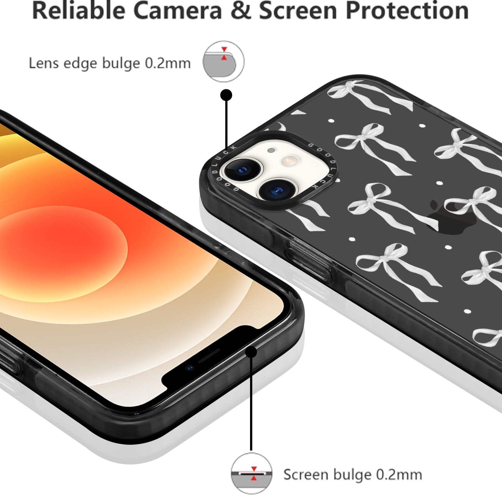 Yirlbey Genomskinligt fodral för iPhone 12/iPhone 12 Pro 6,1 tum, Aesthetic Butterfly mönster mönster för kvinnor, silikonskal TPU ram flexibel och skyddande PC-baksida iPhone 12 fodral, rosa