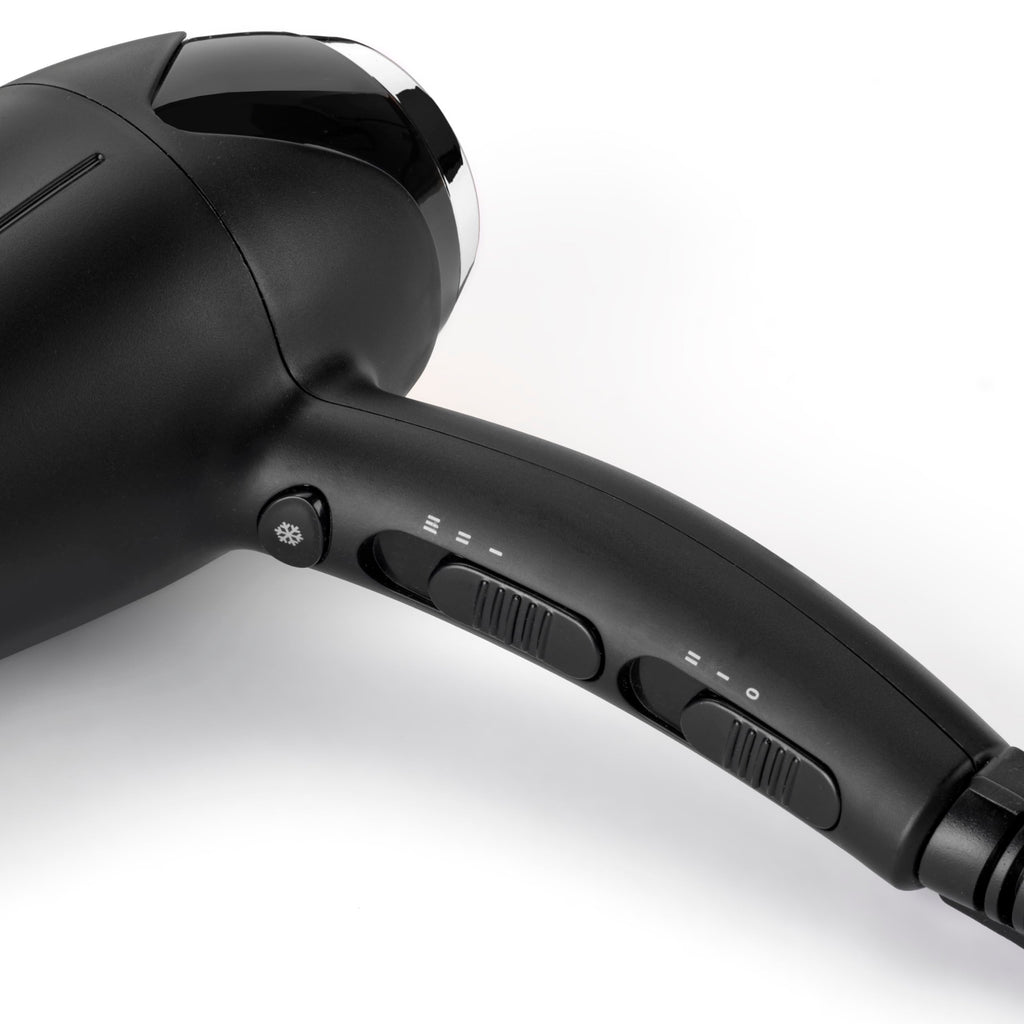 BaByliss Turbo Smooth Hårfön - 2200 W Kraftfull Hårtork, Stor Diffuser, Joniserad Frissfri Styling, 3 Värme- & 2 Hastighetsinställningar, Svart, D572DE