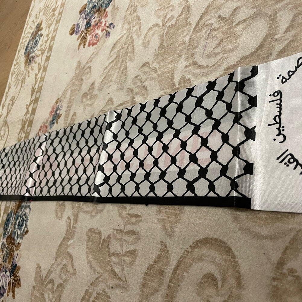 Halsduk med Palestinas flagga, dubbelsidig scarf, Jerusalem, arabisk sjal i siden, scarf för män och kvinnor, för bröllop, högtid, gåvor, Som visat, 53.15inch/135cm