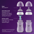 Philips Avent-nappflaska med AirFree-ventil, presentförpackning för nyfödd – 4 nappflaskor med AirFree-ventil, ultra soft-napp och flaskborste, barn i åldern 0–12+ månader (modell SCD657/11)