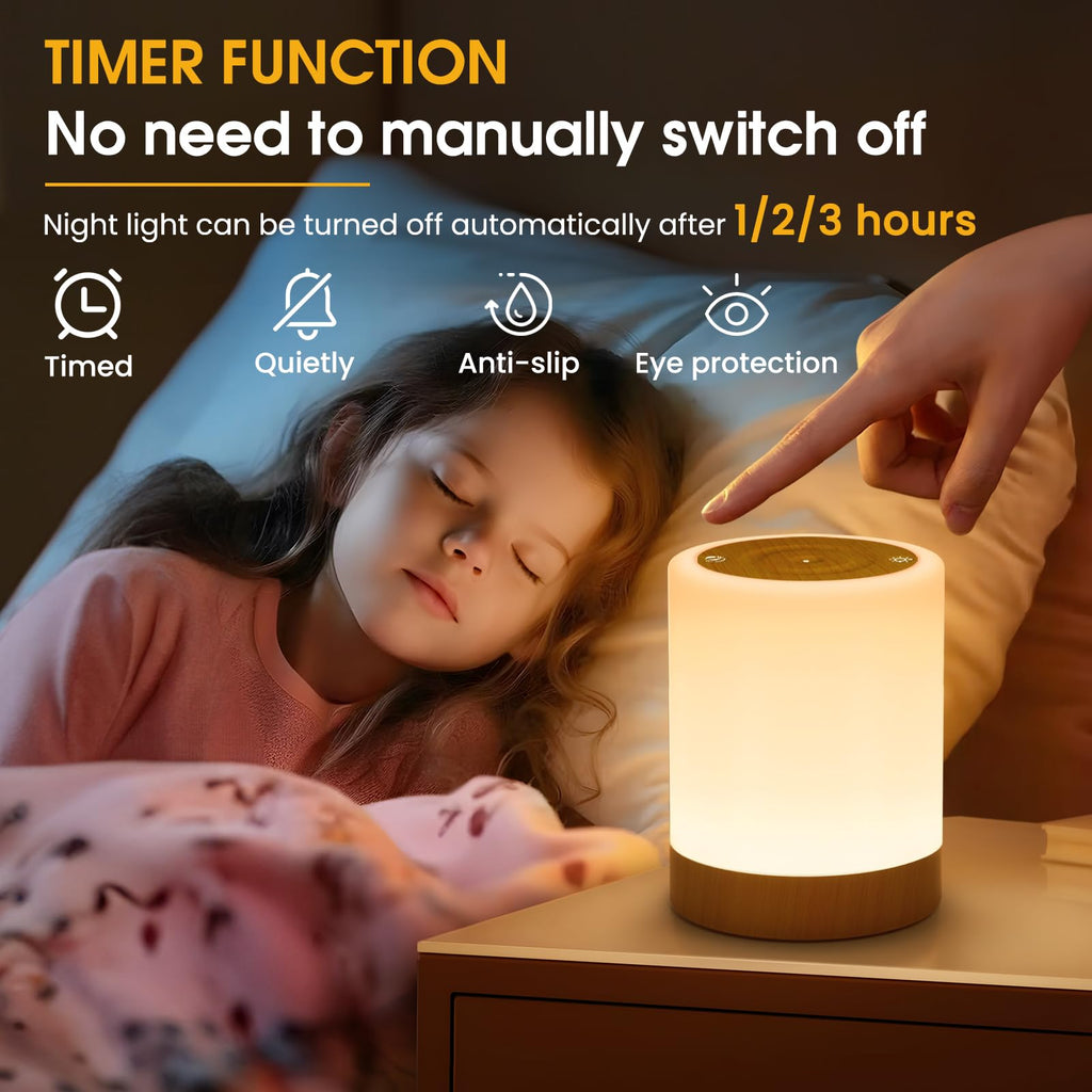Touch LED-nattlampa, Dimbar Trådlös Uppladdningsbar Bordslampa med 5 Lägen och 256 RGB-färger, Nattlampa med Varmt Ljus Sänglampa Timerfunktion Stämningsljus Skrivbordslampor för Sovrum