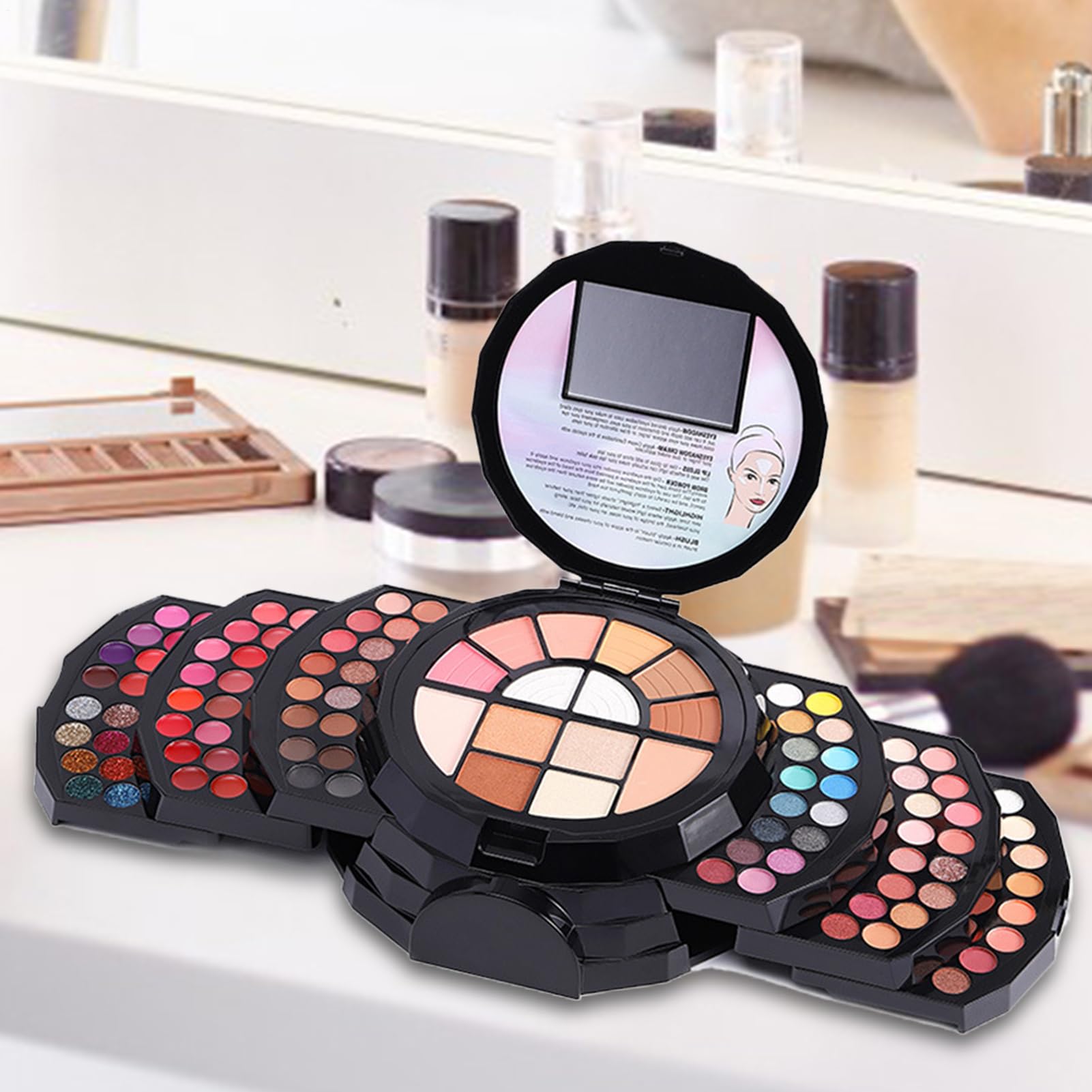 110 Färger Makeup Palette, Makeup Kit For Women Full Kit | 110 färger Professionell smink för kvinnor - Natural Color Make Up Bundle inkluderade ögonskugga Glitter Lipstick concealer Eye