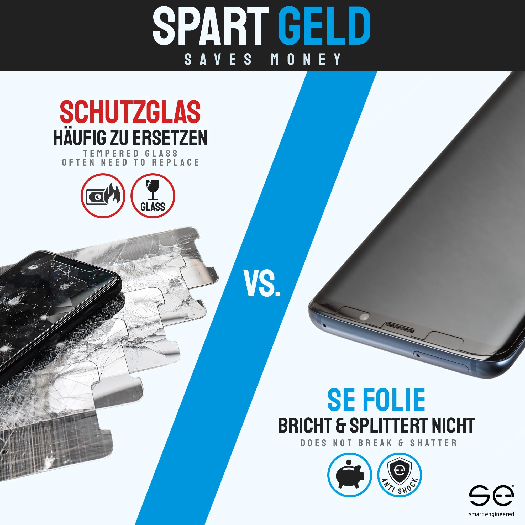 2 x 3D Skärmskydd för Samsung Galaxy S7 [smart engineered] - Skyddsfilm, transparente displayskydd, skyddsfall vänliga, perfekta utskärningar, fodralvänligt