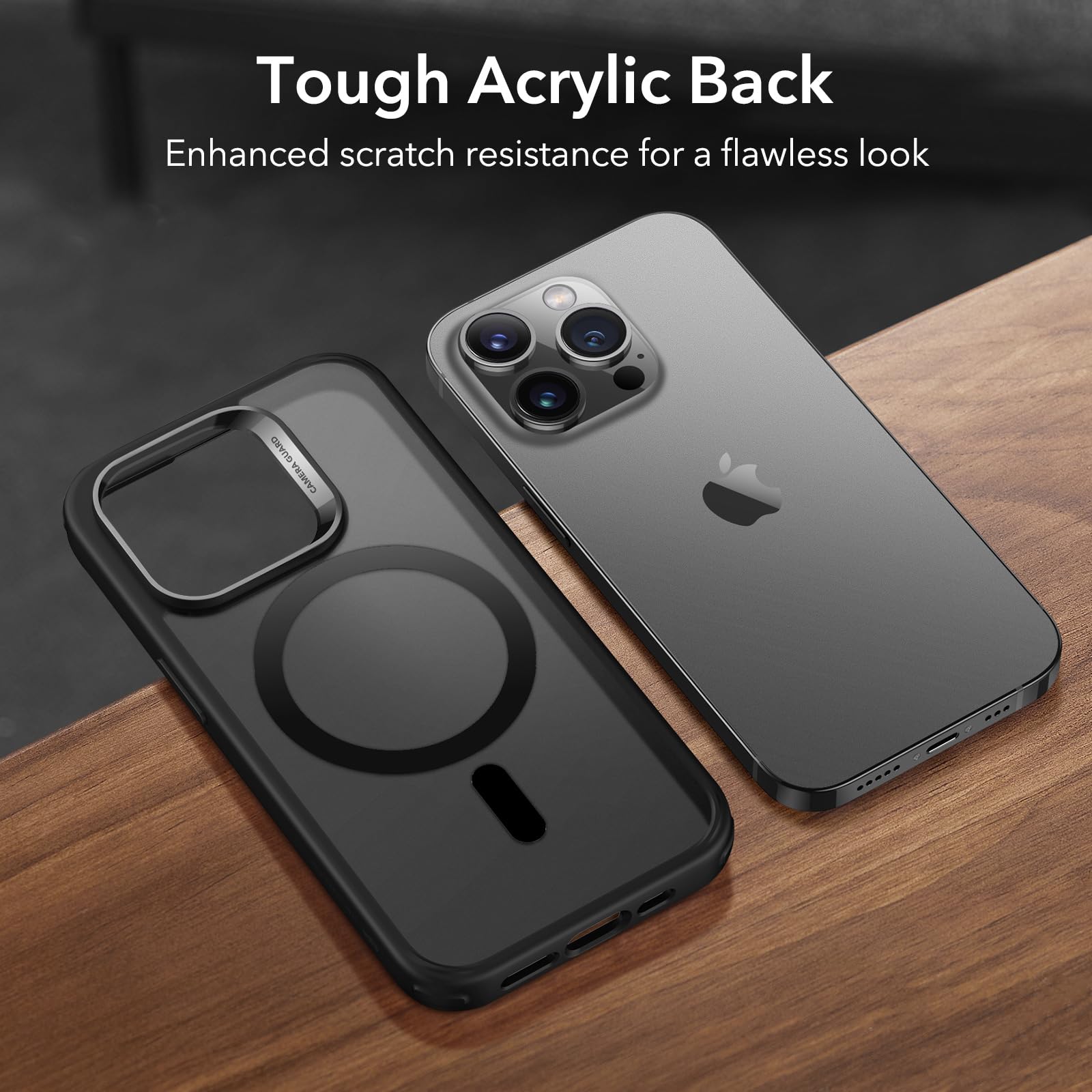ESR för iPhone 14 Pro Max-fodral, magnetiskt klart fodral kompatibelt med MagSafe, stöttåligt skydd i militärkvalitet, klassisk hybrid magnetiskt fodral för iPhone 14 Pro Max 6,7 tum, frostat svart
