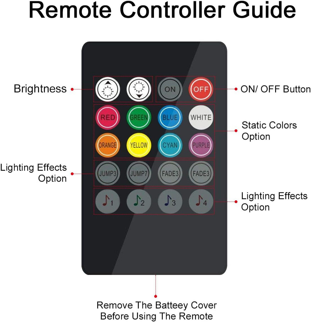 Favoto 4x12 interiörbelysning LED-atmosfär lätt bilinteriörbelysning ledde interiör med USB-port och IR-fjärrkontroll